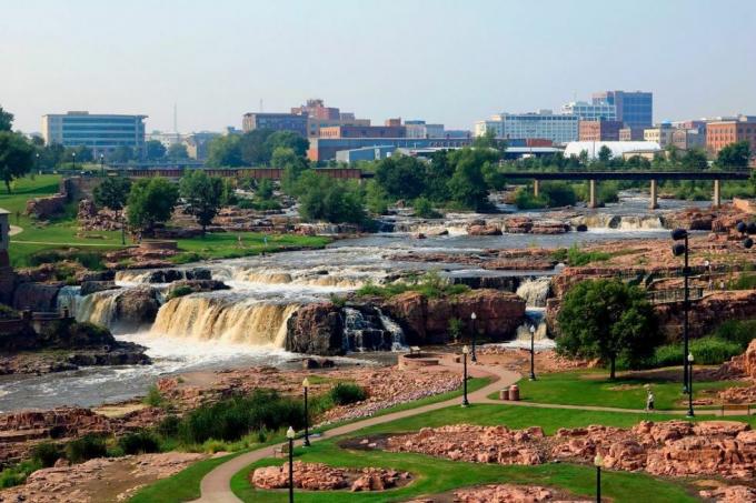 Fallsi park Lõuna-Dakota Sioux Fallsi kesklinnas