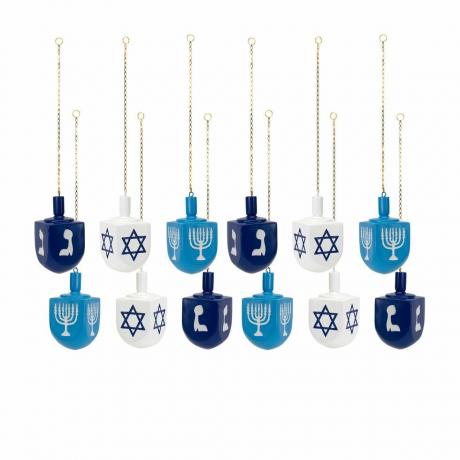 12-osaline Dreidel Resin puhkusekujuline kaunistuste komplekt