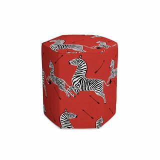 Coral Zebra Ottoman