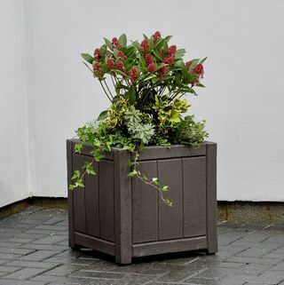 Square Wood Effect Planter