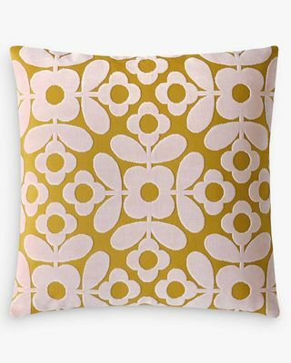 Orla Kiely lilleplaatide sametpadi, tsitriin / roosa