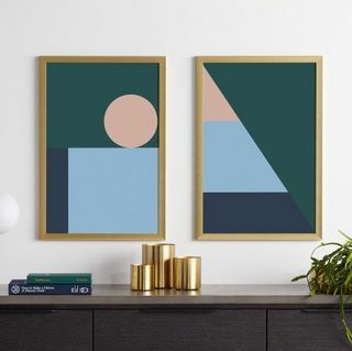 Sadie geomeetriline komplekt kahest raamitud pildist, 40 x 60 cm