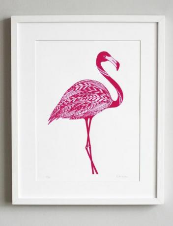 Roosa Flamingo, autor Kath Edwards, Artfinder